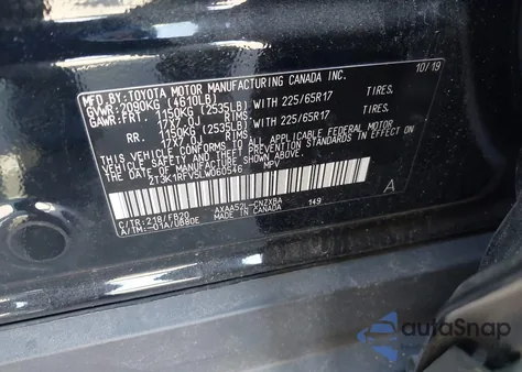 2020 Toyota Rav4 Le z USA, uszkodzony, nr VIN 2T3K1RFV5LW060546